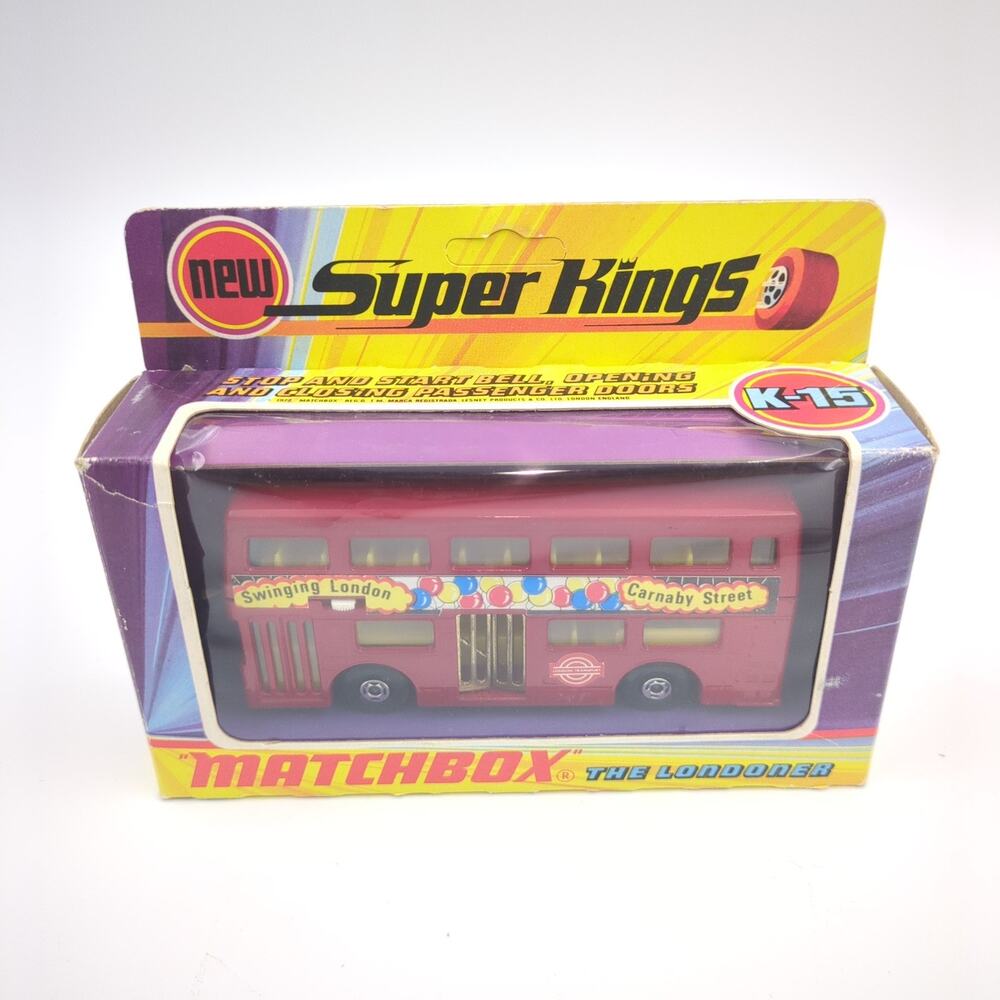 Matchbox Super Kings K-15 The Londoner Double Decker Bus Vintage Diecast w Box - Picture 6 of 9